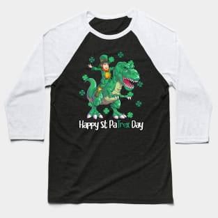 Dino St Patricks Day  Kids Toddler Boys Leprechaun Baseball T-Shirt